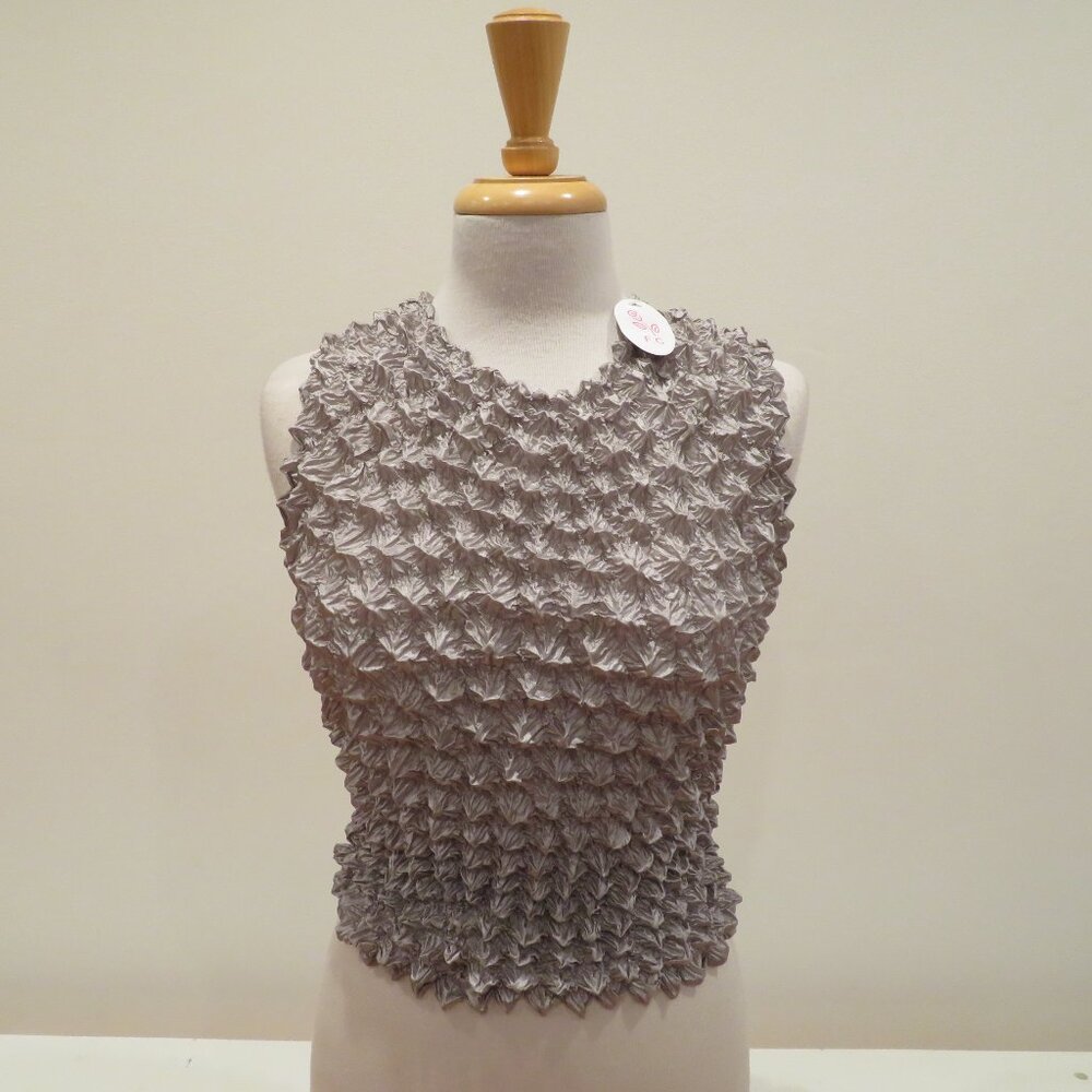 Women's F.C. bubble crinkle popcorn sleeveless tank top available in multiple co